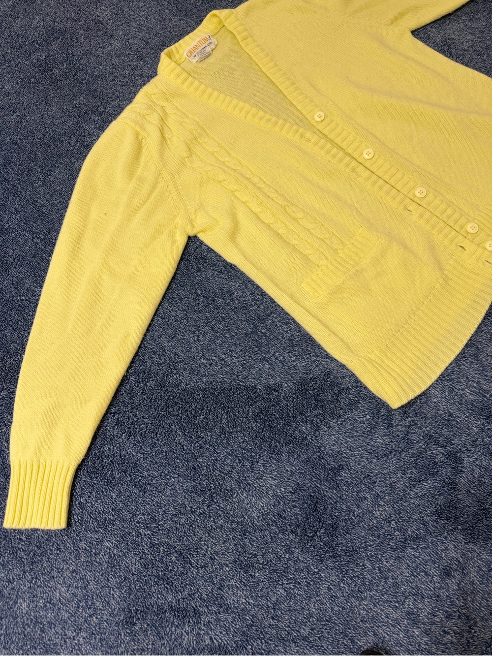 Vintage Yellow Button-Front Cardigan Sweater